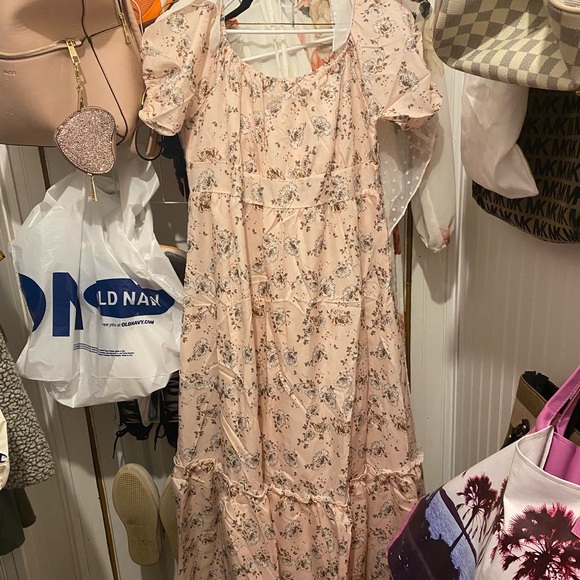 Pink flower maternity dress - Picture 4 of 4